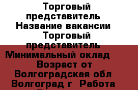 Торговый представитель › Название вакансии ­ Торговый представитель › Минимальный оклад ­ 29 000 › Возраст от ­ 18 - Волгоградская обл., Волгоград г. Работа » Вакансии   . Волгоградская обл.